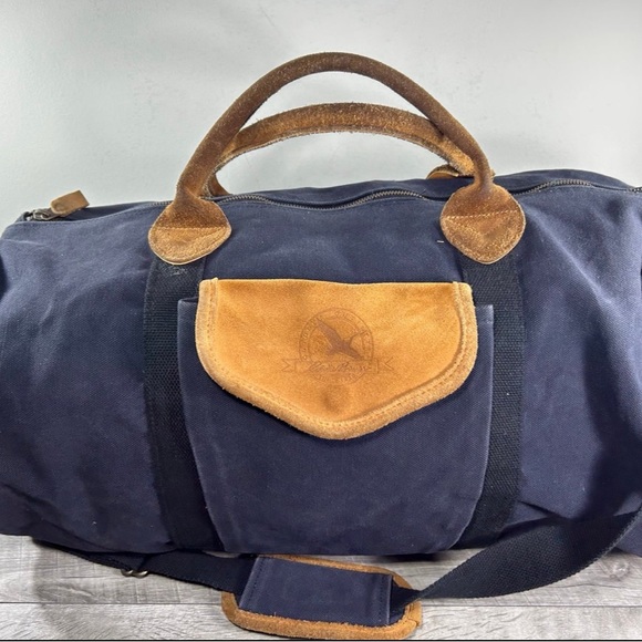 Eddie Bauer Bags Vintage Eddie Bauer Leather Cotton Duffle Travel